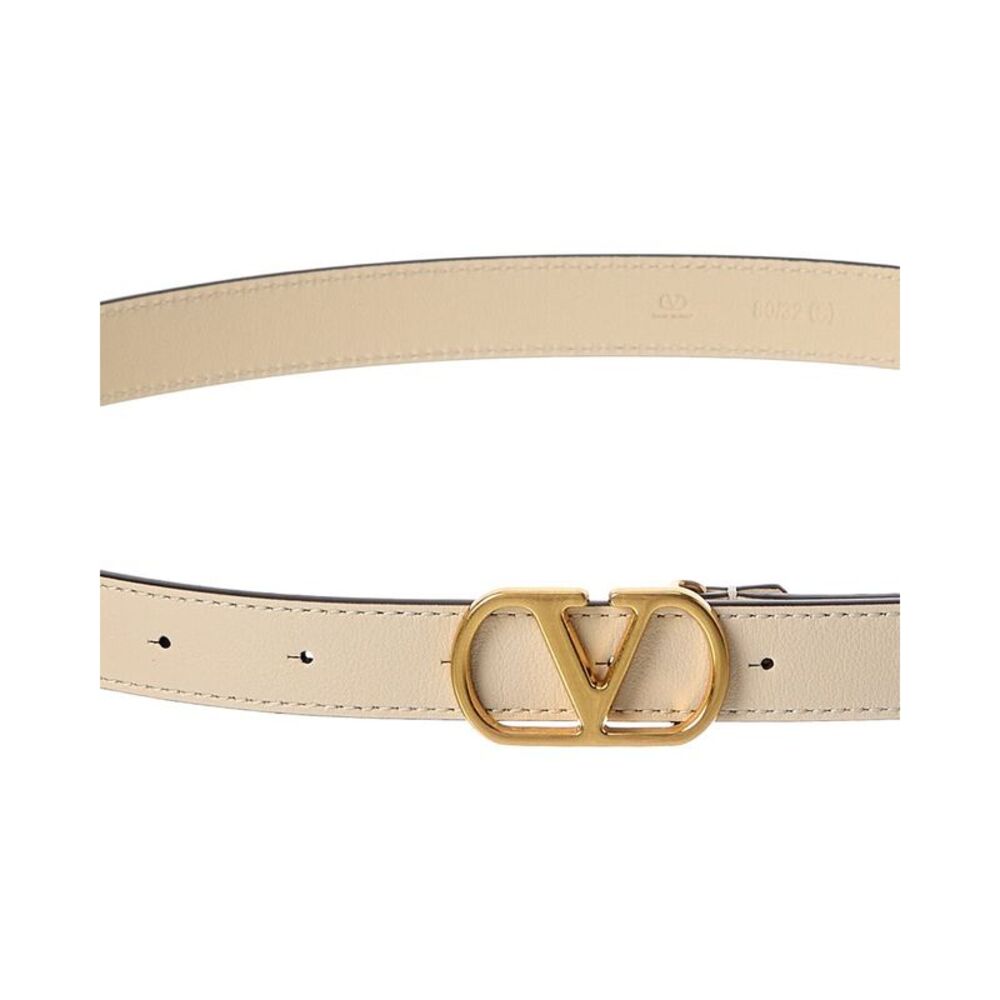 Valentino Vlogo Signature Leather Belt, Beige - Picture 2 of 3